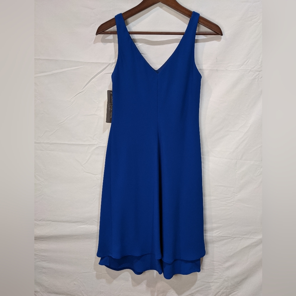 NWT Vintage Jones New York Bias Cut Blue Dress Size 6 petite